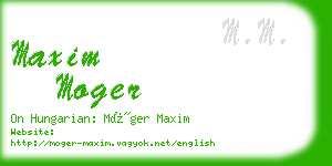 maxim moger business card